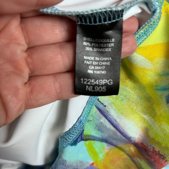 Claire Desjardins Track Jacket Medium Art to Wear Painting Floral Colorful - Picture 11 of 11